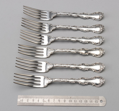 Gorham Sterling Silver Strasbourg Dessert Forks (Set of 6) - 1897